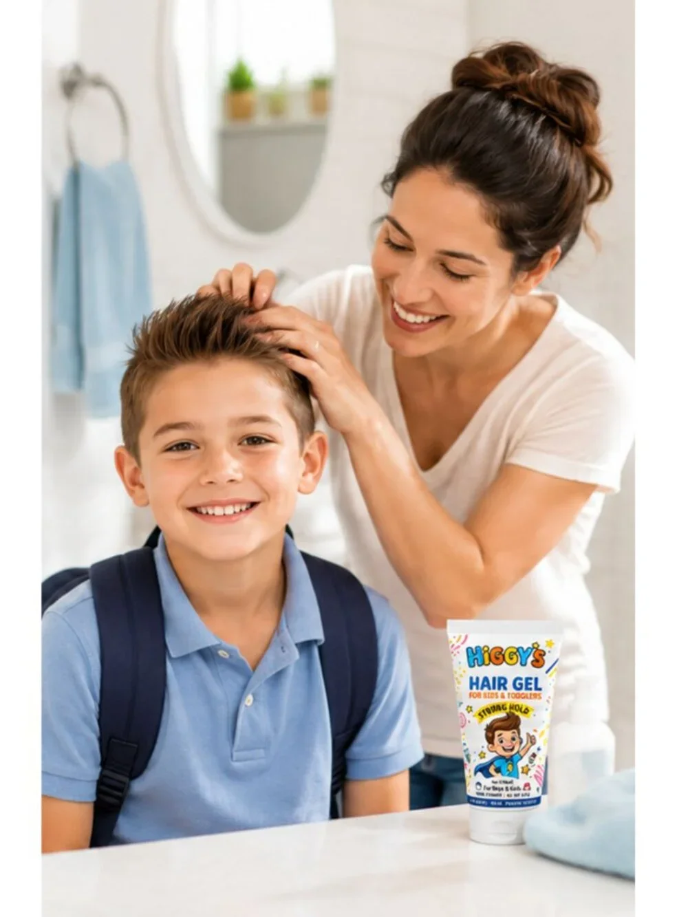 Higgy’s Kids Hair Gel Strong Hold 6oz – Water-Based Hair Styling Gel for Boys